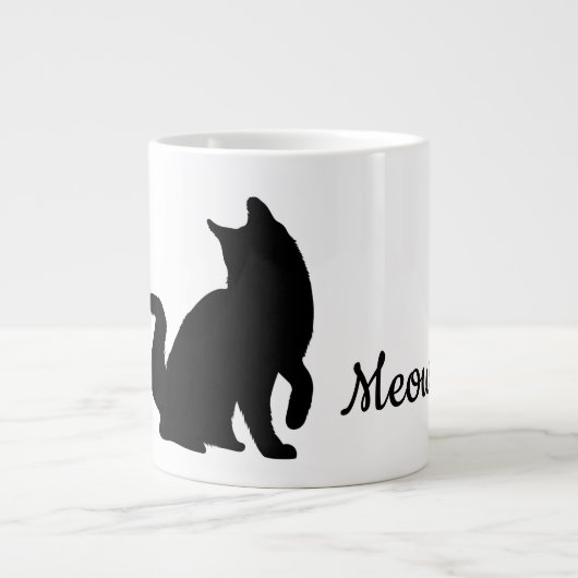 Black Meow Cat Grote Koffiekop (Voorkant)