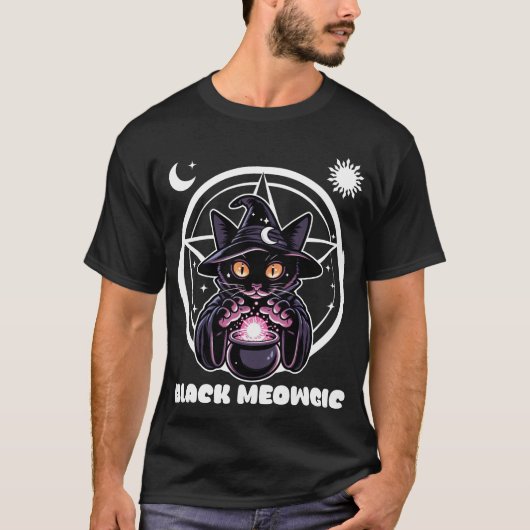 Black Meowgic T-shirt (Voorkant)