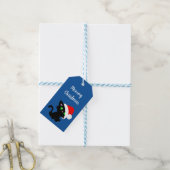 Black Meowy kerstKat Gift Labels Cadeaulabel (Met Touw)