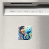 Black Mermaid Art Magneet (Insitu (Vaatwasser))