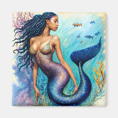 Black Mermaid Art Magneet (Voorkant)