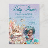Black Mermaid Baby shower Invitation Briefkaart (Voorkant)