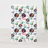Black Mermaid Birthday Card in White Kaart (Achterkant)