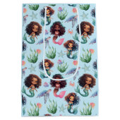Black Mermaid Gift Bag in Blue Medium Cadeauzakje (Achterkant)
