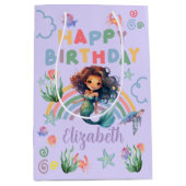 Black Mermaid Gift Bag in Purple Medium Cadeauzakje (Voorkant)