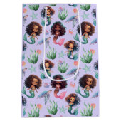 Black Mermaid Gift Bag in Purple Medium Cadeauzakje (Achterkant)