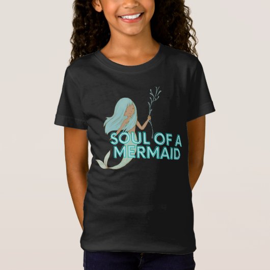 Black Mermaid Kinder T-Shirt (Voorkant)