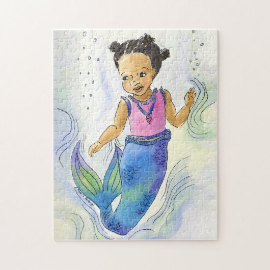 Black Mermaid Princess Girl puzzle Legpuzzel (Verticaal)