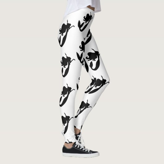 Black Mermaid Silhouette Thunder_Cove Leggings (Rechts)