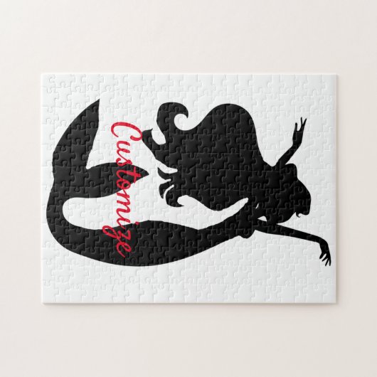 Black Mermaid Silhouette Thunder_Cove Legpuzzel (Horizontaal)