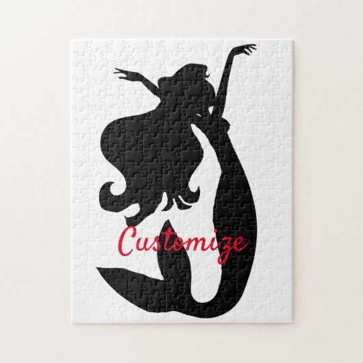 Black Mermaid Silhouette Thunder_Cove Legpuzzel (Verticaal)