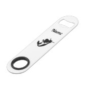 Black Mermaid Silhouette Thunder_Cove Speed Flessenopener (Voorkant Gekanteld)