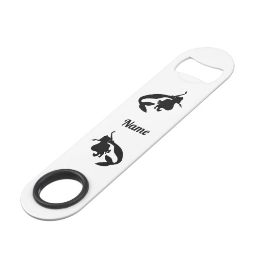 Black Mermaid Silhouette Thunder_Cove Speed Flessenopener (Achterkant Gekanteld)