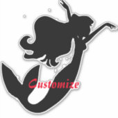 Black Mermaid Silhouette Thunder_Cove Sticker (Voorkant)