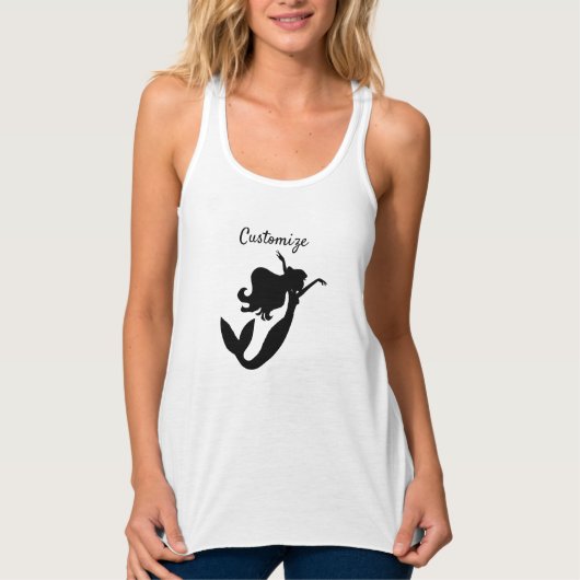 Black Mermaid Silhouette Thunder_Cove Tanktop (Voorkant)