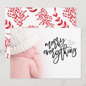 Black Merry Alles kerstfoto Feestdagenkaart (Voorkant / Achterkant)