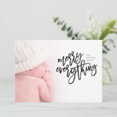 Black Merry Alles kerstfoto Feestdagenkaart (Staand voorkant)