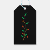 Black Merry Botanical Berry Branch Holiday Party Cadeaulabel (Achterkant)