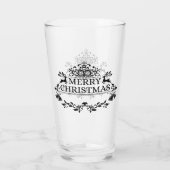 Black Merry Christmas Word Art Glass Tumbler (Achterkant)