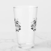 Black Merry Christmas Word Art Glass Tumbler (Links)