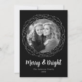 Black Merry en Bright Photo Feestdagenkaart (Voorkant)