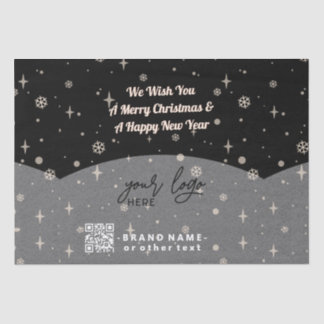 Black Merry kerst Business Logo QR-code Tissuepapier
