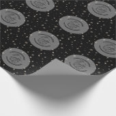 Black Merry kerst Business Logo Snowflake Cadeaupapier (Hoek)