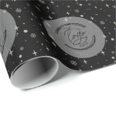 Black Merry kerst Business Logo Snowflake Cadeaupapier (Rol Hoek)