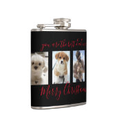 Black Merry Kerstbeste pap ooit foto Collage Heupfles (Rechts)