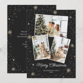 Black Merry kerstfoto Kaart collage (Voorkant / Achterkant)