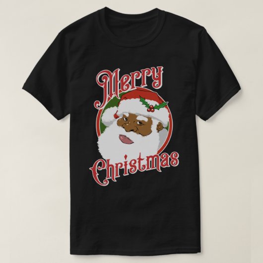 Black Merry-kerstman-Amerikaanse kerstman T-shirt (Design voorkant)