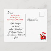 Black Merry Kerstmis Snowflake Persoonlijke foto Briefkaart (Achterkant)