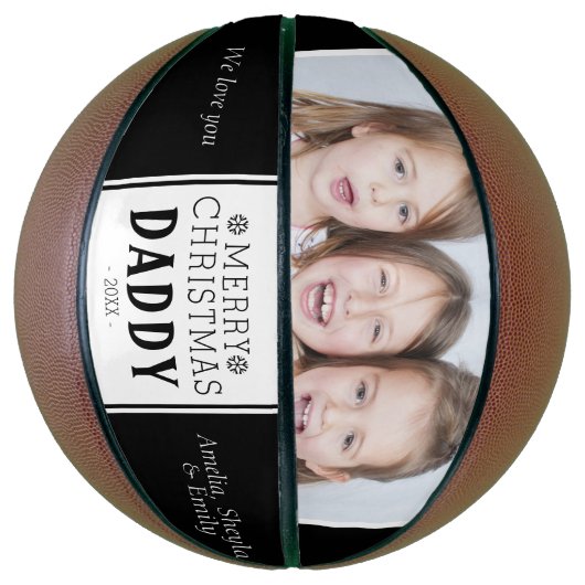 Black Merry kerstpappa foto Basketbal (Verticaal)