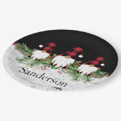Black Merry kerstrode buffalo Pset Gnome Papieren Bordje (Gekanteld)