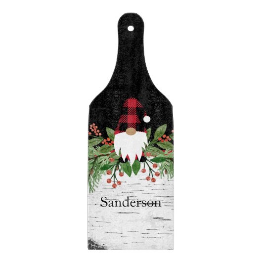Black Merry kerstrode buffalo Pset Gnome Snijplank (Voorkant)