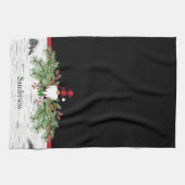 Black Merry kerstrode buffalo Pset Gnome Theedoek (Horizontaal)