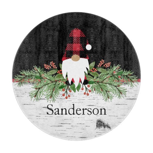 Black Merry Red Buffalo Pset Gnome Rd. Snijplank (Voorkant)