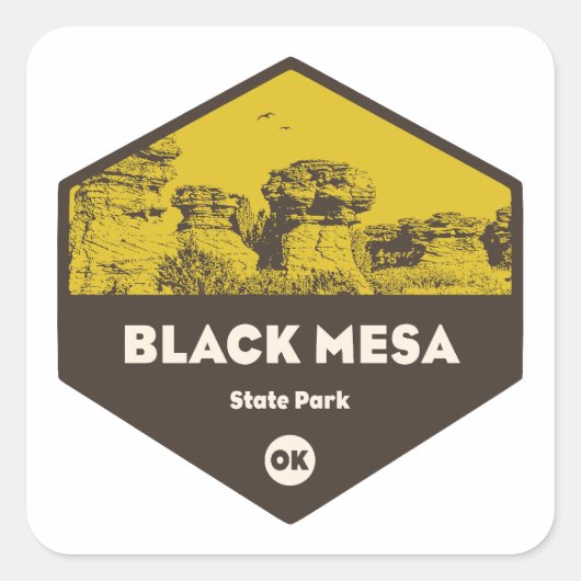 Black Mesa State Park, Oklahoma Vierkante Sticker (Voorkant)