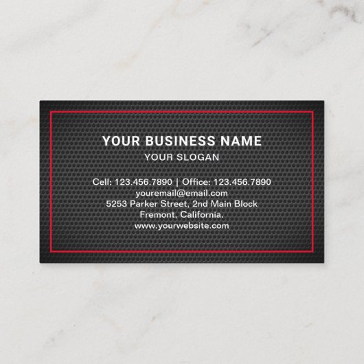 Black Mesh Car Towing Service Tow Truck Visitekaartje (Achterkant)