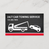 Black Mesh Car Towing Service Tow Truck Visitekaartje (Voorkant)