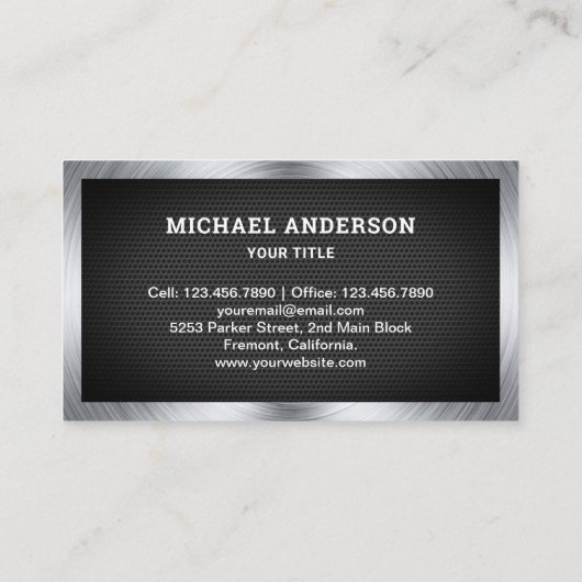 Black Mesh Construction Hauling Dump Truck Visitekaartje (Achterkant)