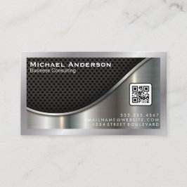 Black Mesh en Metallic Silver | QR-code Visitekaartje