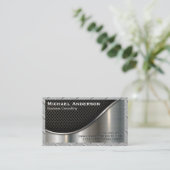 Black Mesh en Metallic | Staalgrens Visitekaartje (Staand voorkant)