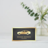 Black Mesh Gold Car Professional Chauffeur Visitekaartje (Staand voorkant)