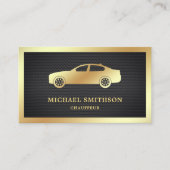 Black Mesh Gold Car Professional Chauffeur Visitekaartje (Voorkant)