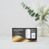 Black Mesh Gold Home Toestellen Reparatie Visitekaartje (Staand voorkant)