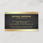 Black Mesh Gold Justice Scale advocaat Visitekaartje (Achterkant)