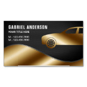 Black Mesh Gold Luxury Car Hire Chauffeur Magnetisch Visitekaartje (Voorkant)
