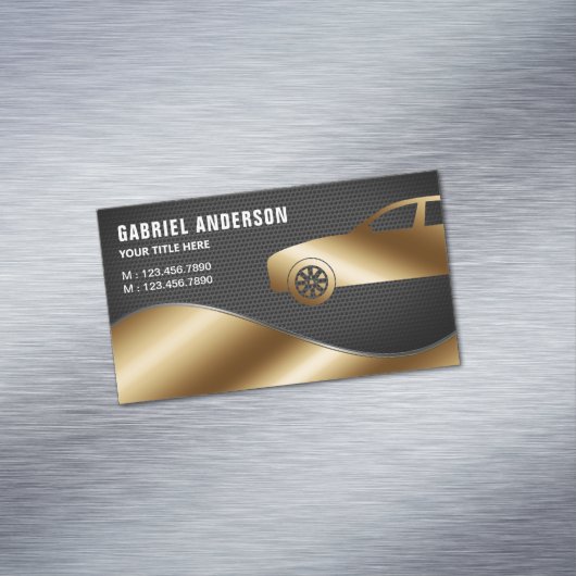 Black Mesh Gold Luxury Car Hire Chauffeur Magnetisch Visitekaartje (Voorbeeld)