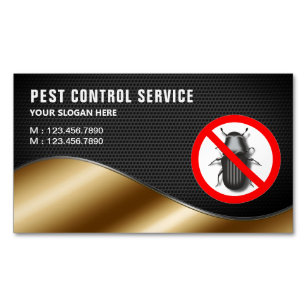 Black Mesh Gold Pest Control Service Magnetisch Visitekaartje